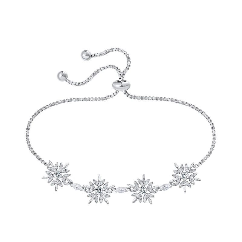 

WEIMANJINGDIAN Brand New Arrival Sparkly Cubic Zirconia Snowflake Jewelry Bracelets for Women Girls or Christmas Gifts