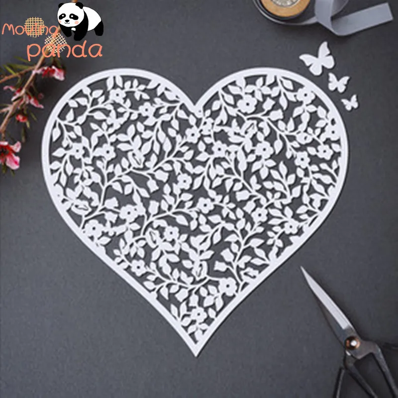 Выбитое сердечко цветы металлический Трафаретный вырубной Штамп Новый 2021 DIY