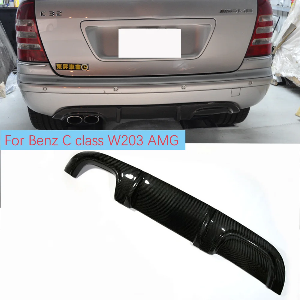 Задний диффузор бампер из настоящего углеродного волокна для Mercedes-Benz C Class W203 AMG