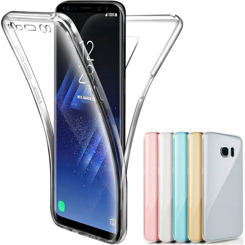 Чехол чехол для Galaxy S8 S9 плюс S7 S6 край полная защита чехлов из термопластичного