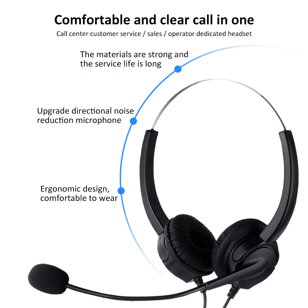 

VH530D USB wired dual noise-cancelling microphones Clear wireless and wired headsets, suitable for PC laptop call center phones