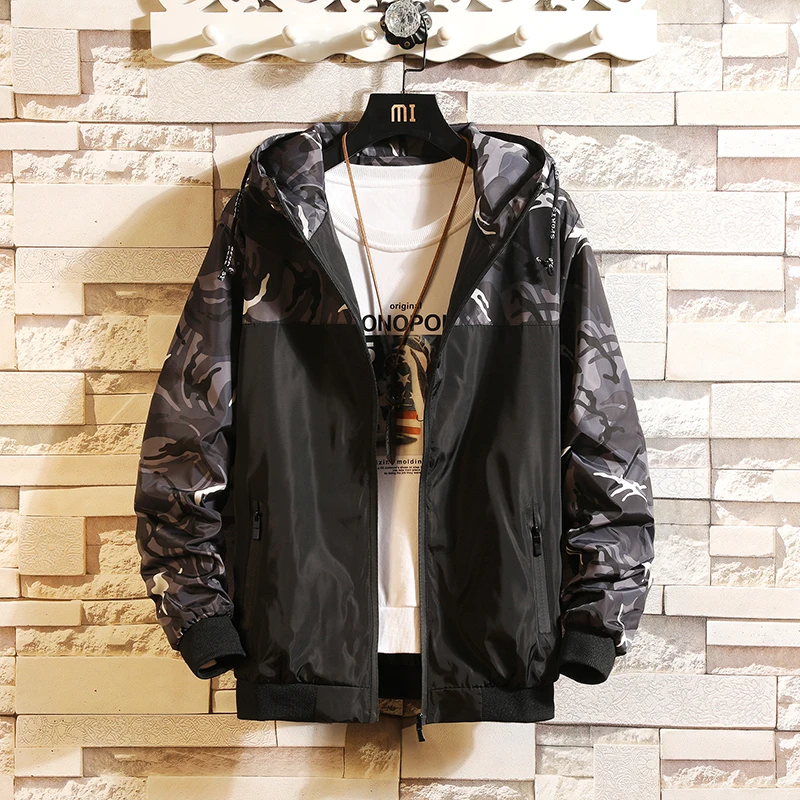 Мужская куртка большого размера 5XL с капюшоном и декоративными буквами свободное