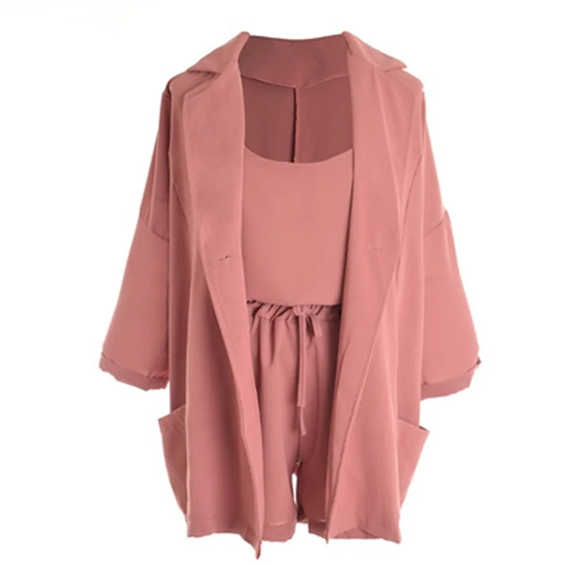 

Womens 3 Two Piece Sets 2021 New Women's Clothing Suit Set Top Women Sets Woman Together Summer Clothes Women Club Outfits Pink