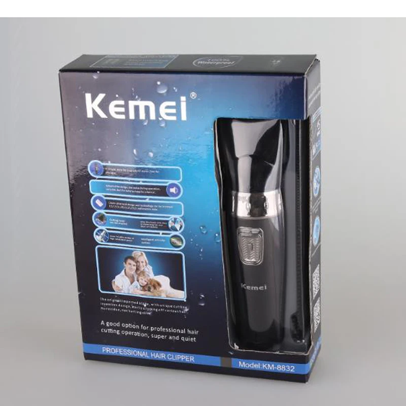 

Kemei electric trimmer KM-8832 cordless rechargeable hair clipper low noise hairdresser beard trimmer washable