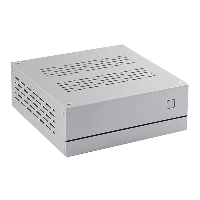 A01 Case HTPC Horizontal Computer Case ITX Mini Case Industrial Control Case Silver Case Aluminum Upper Cover