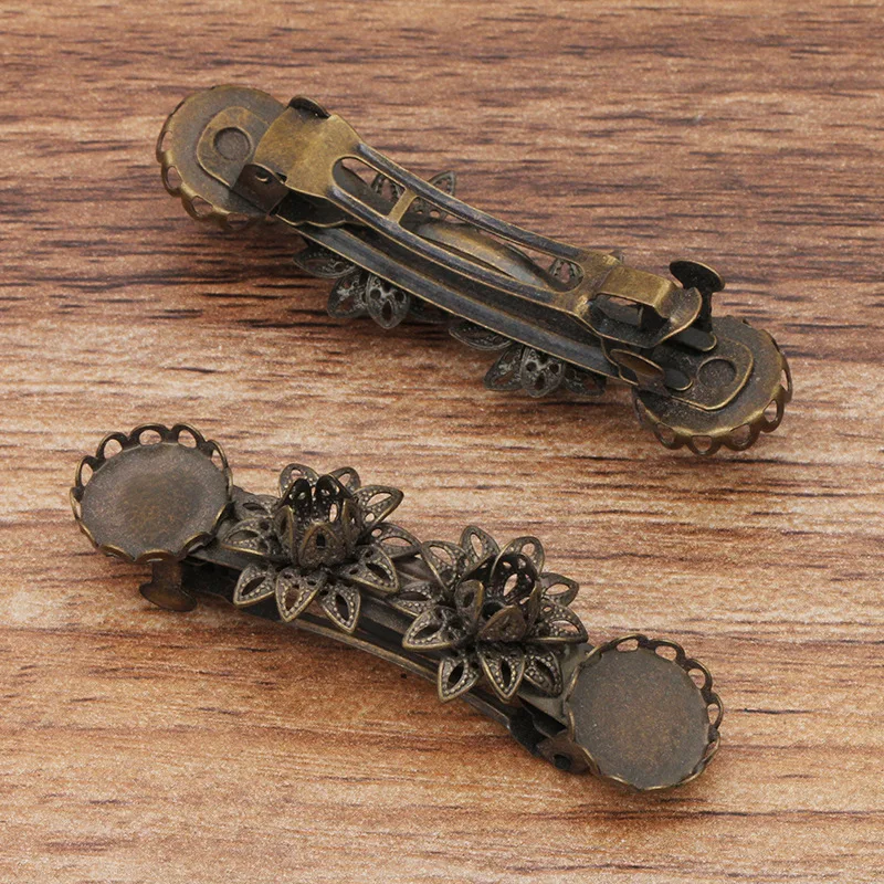 Французская заколка-заколка с круглыми кружевными окантовками 12 мм основы для