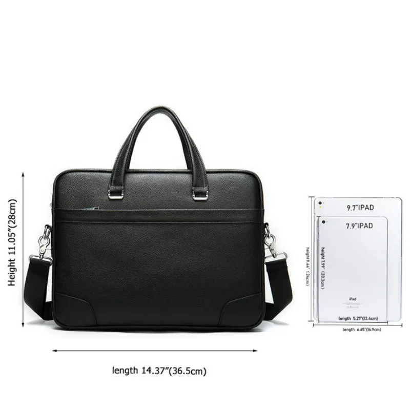 

men's briefcase leather laptop bag men's 100% genuine leather office bag for men business men's bag for document tote