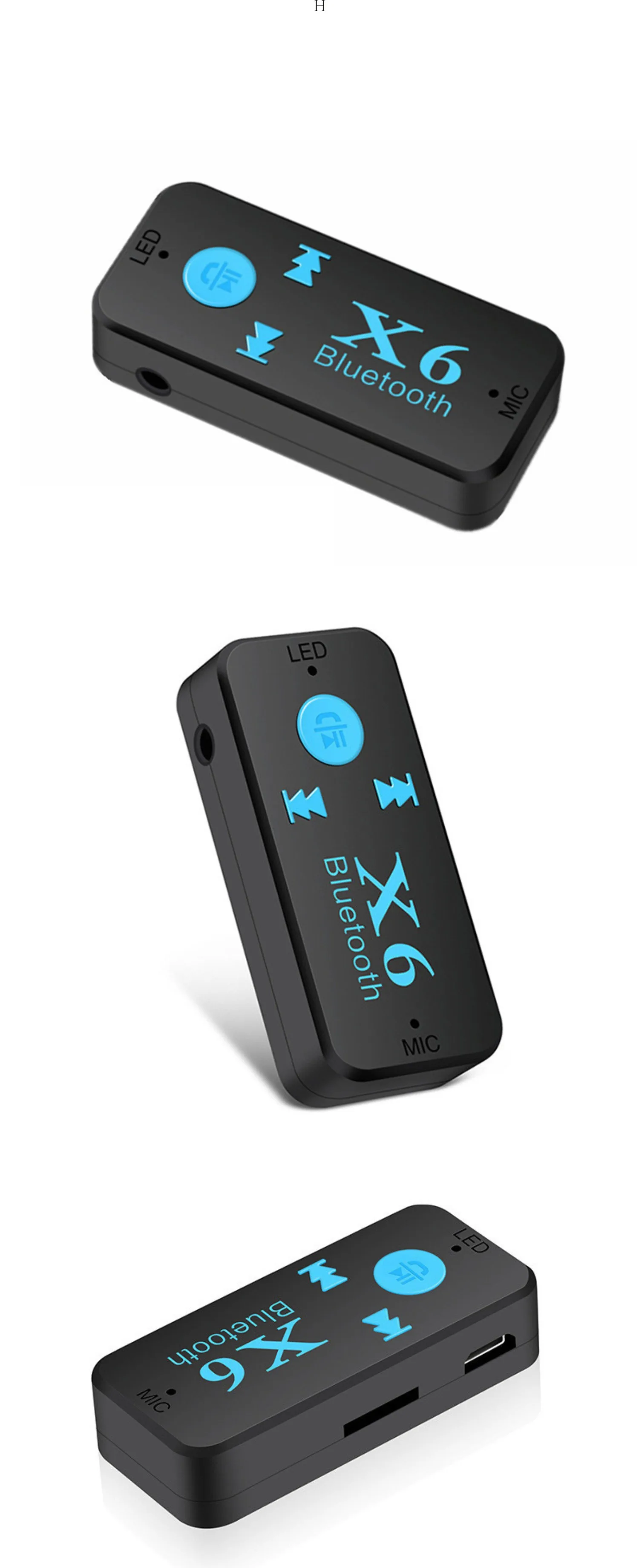 Беспроводной приемник Bluetooth X6 адаптер 5 0 мм аудиоразъем 3 AUX | Электроника