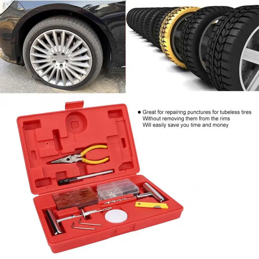 59 шт. Универсальный Автомобильный сверхмощный прокол шин ремонтная вставка для