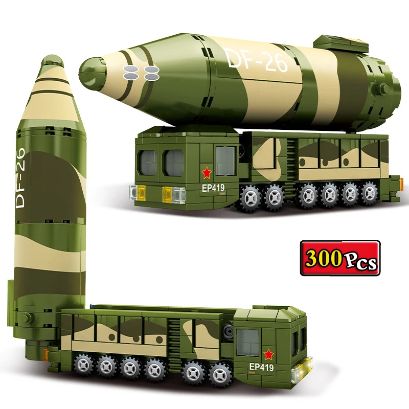 

WW2 Military Series World War II Army DF-26 Missile Vehicle Soldier City Police Weapon MOC Building Blocks Bricks Toys Gifts