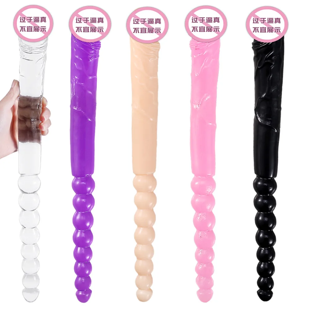 47 см длинная двойная головка имитация пениса большой фаллоимитатор для