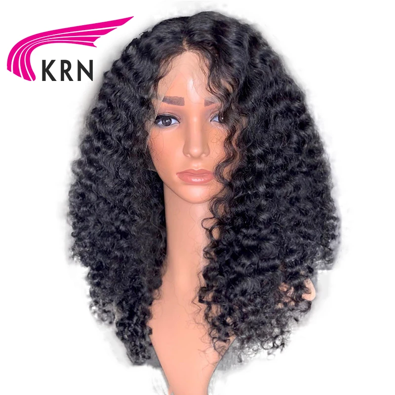 КРН вьющиеся 13x6 кружева спереди средний коэффициент "-22" дюймов remy человеческие волосы парики натуральный цвет часть с детскими волосами