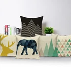 Наволочки с изображением животных, оленей, слонов, чехол для подушки из полиэстера, домашний декоративный чехол для дивана, автомобиля, подушка с изображением горы