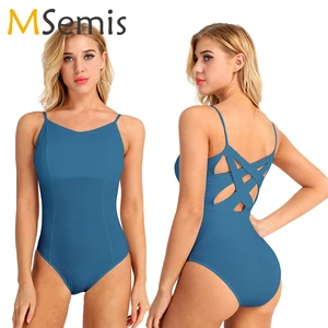 Балетное трико для Для женщин Взрослый майка для танцев гимнастическое трико крест-накрест балетки трикотажное нижнее белье одежда для бальных танцев