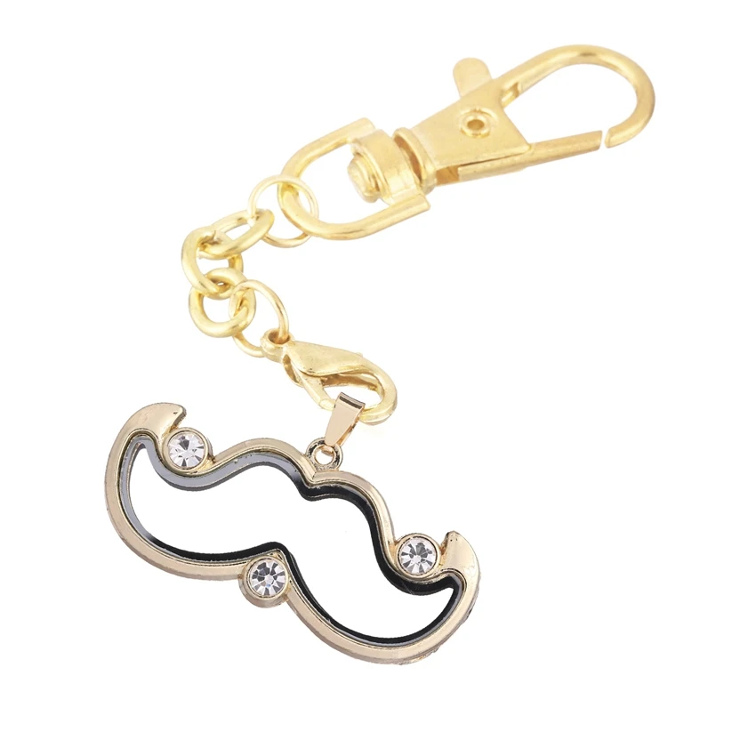 10pcs/lot Moustache Open crystal locket Key Ring Memory Living Magnet Glass Keychains Locket Jewelry Accessories | Украшения и