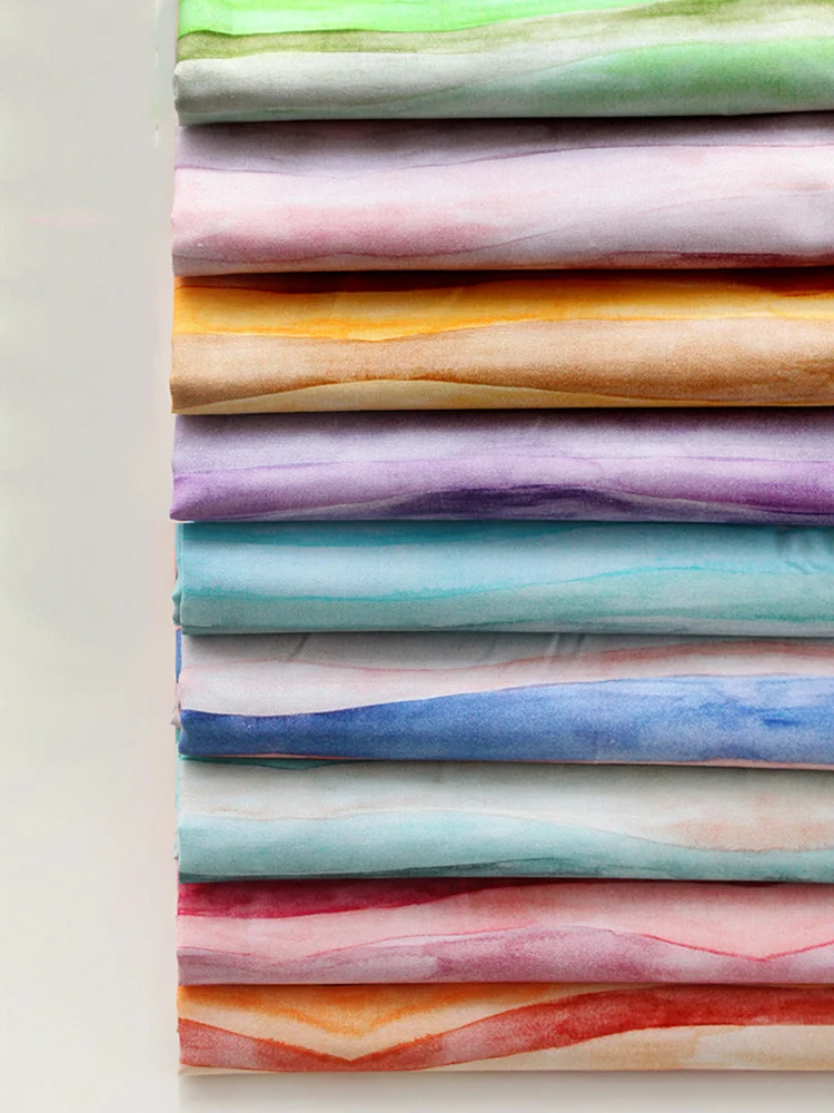 

145cm Wide Watercolor Impression Gradient Printed Cotton Fabric for Sewing Quilting Material DIY Handmade Patchwork Fabrics