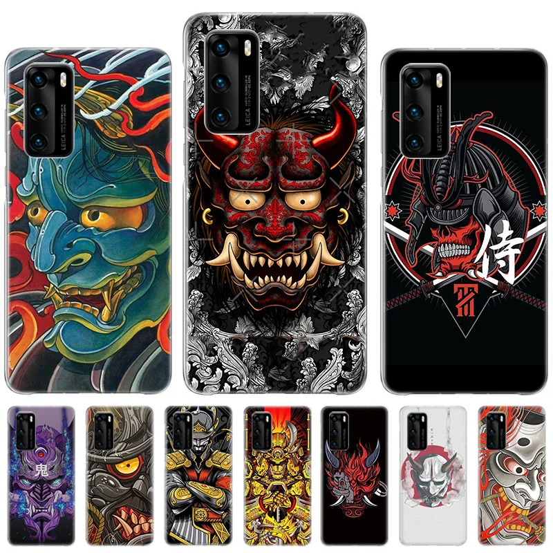 

Fashion Samurai Demon Bumper Case For Huawei P20 P30 P40 lite P50 Pro Ball Cover For Huawei P Smart Z Plus 2019 2020 2018 Coque