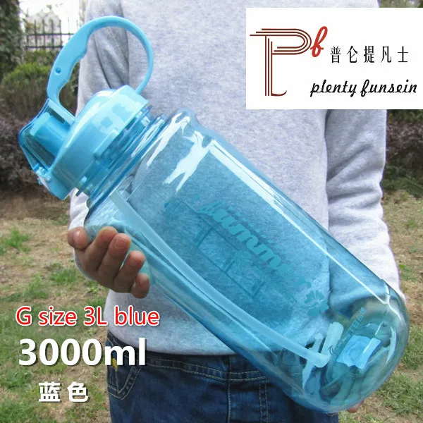 G size 3L blue Лидер продаж, супер большая емкость, компактный портативный чайник для воды, пластиковая бутылка для чая, напитков, 1.5L/2L/2.5L/3L - Цвет: G size 3L blue