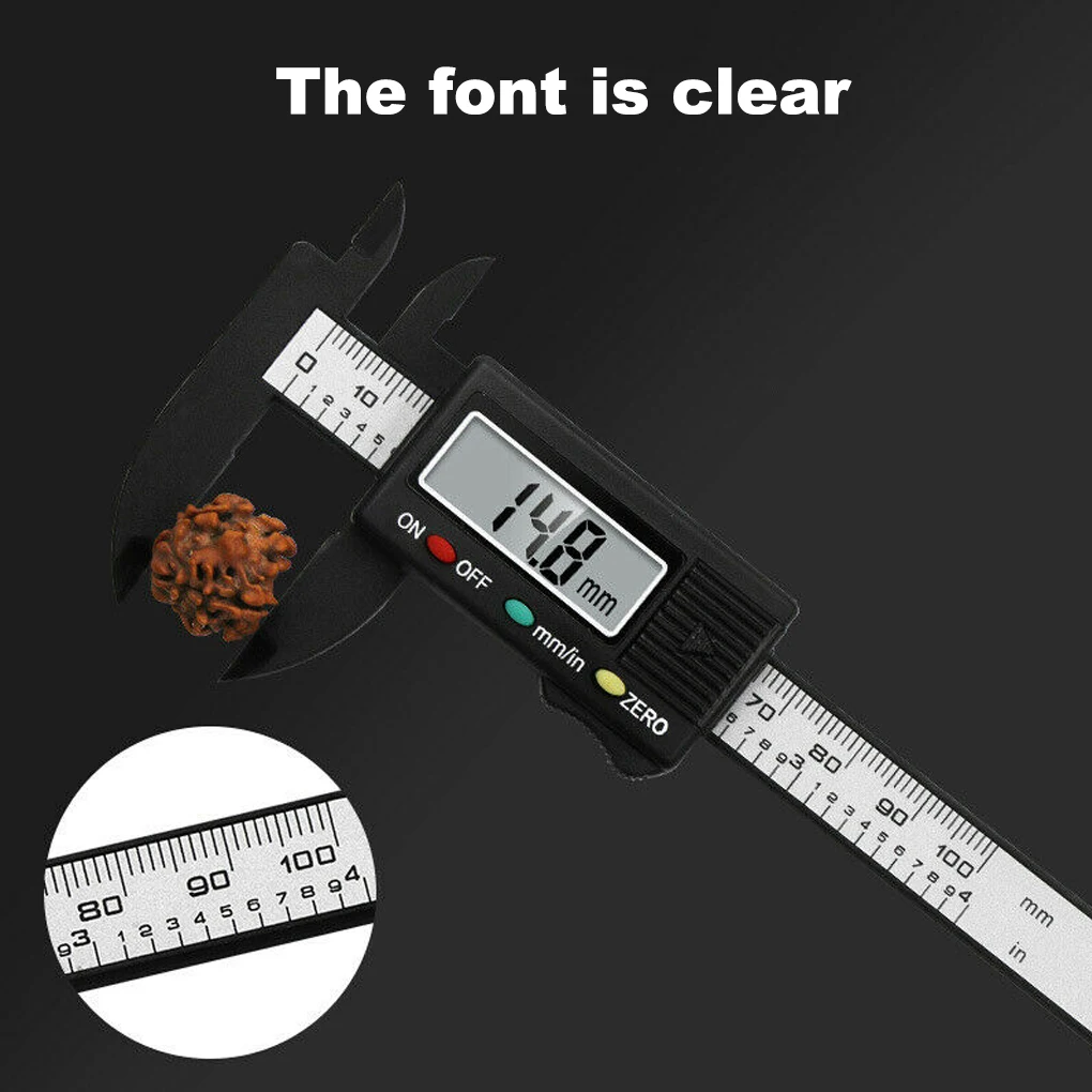 

Electronic Digital Caliper Carbon Fibre Vernier Calipers Plastic Gauge Micrometer Ruler Measuring Tools Instrument 150mm/100mm