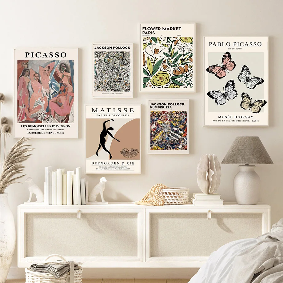 

Henry Matisse William Morris Butterfly Flower Wall Art Canvas Painting Nordic Posters Prints Pictures For Living Room Decoration