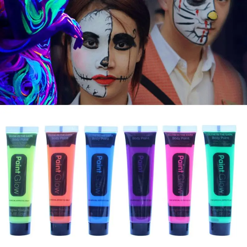 

6pcs Body Art Painting Pigment Neon Fluorescent Halloween Party Festival Cosplay 203B
