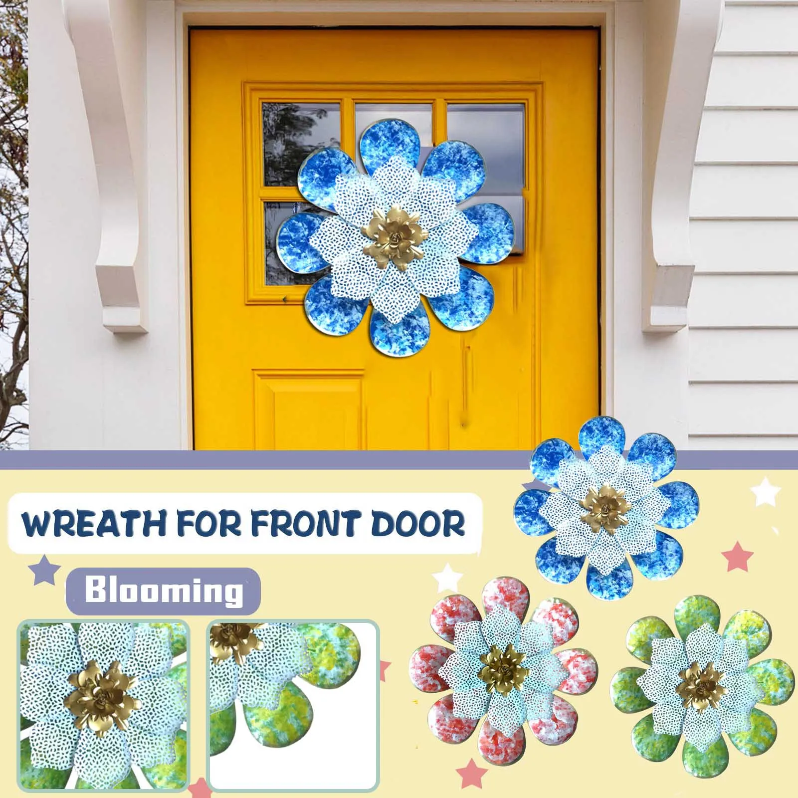 

Mother's Day Tieyihua Art Simulation Sunflower Wreath Bark Pendant Artificial Wreath Decoration Bee Festival Home Decoration Gif