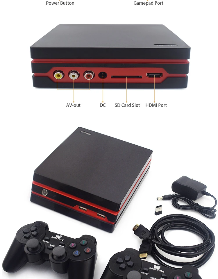 Данные лягушка Ретро видео игровая консоль Поддержка HDMI ТВ выход Встроенный в 600 классические игры двойные плееры для игр MAME