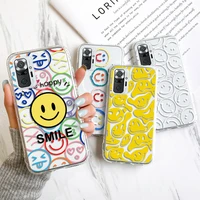 redmi note 10 pro case cute smiley clear case for xiaomi redmi note10 9 11 8t poco x4 pro x3 gt m4 f3 10c 9c 9a 9t 10s 9s covers