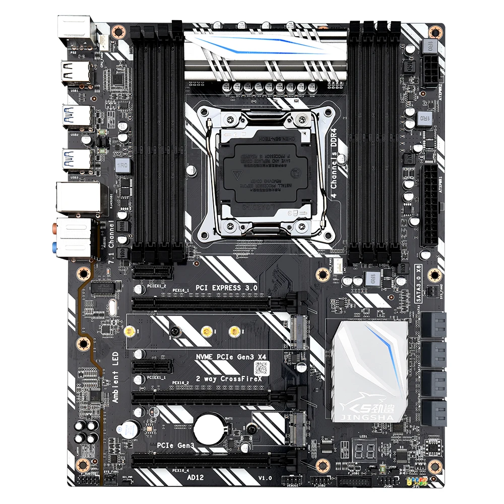Материнская плата X99D8 системная с процессором Xeon E5 2678 V3 2 5G и DDR4 4 шт. * 8 ГБ 2400 МГц