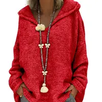 Женское трикотажное платье, однотонный свободный свитер с капюшоном, пуловер, топ, осень размера плюс, 2020