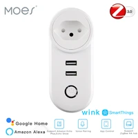 ch zigbee3 0 dual usb wireless socket plug smartthings app remote control echo plus voice control work with alexa google home