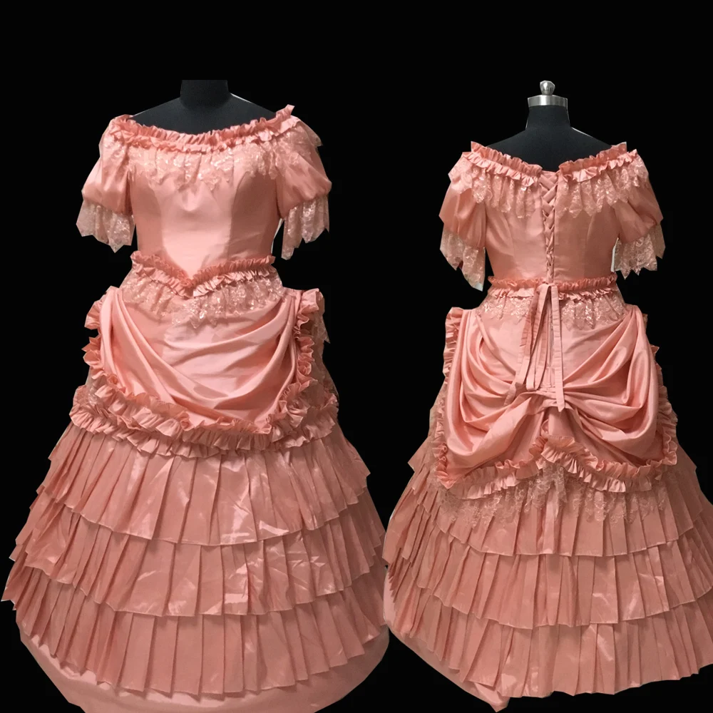 2020 New pink victorian Halloween Cosplay dress Colonial Georgian Renaissance Gothic Historical D-552 |