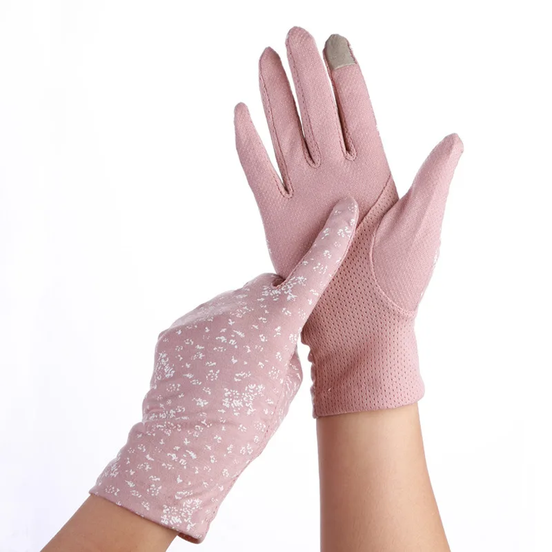 

Lady Lace Sunscreen Gloves Spring Summer Women Stretch Thin Breathable Glove Touch Screen Anti Uv Slip Resistant Driving Gloves
