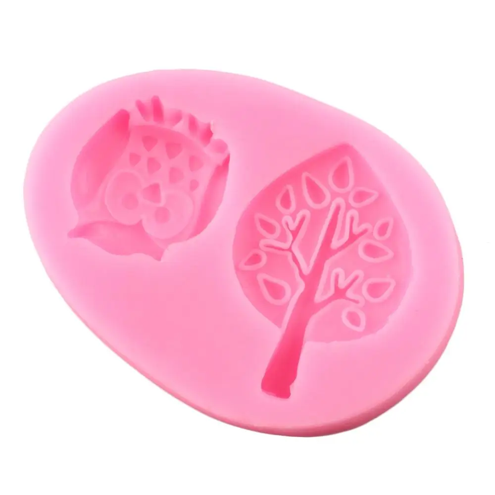 3D Сова листья силиконовые формы кекс сделай сам Топпер инструменты для украшения