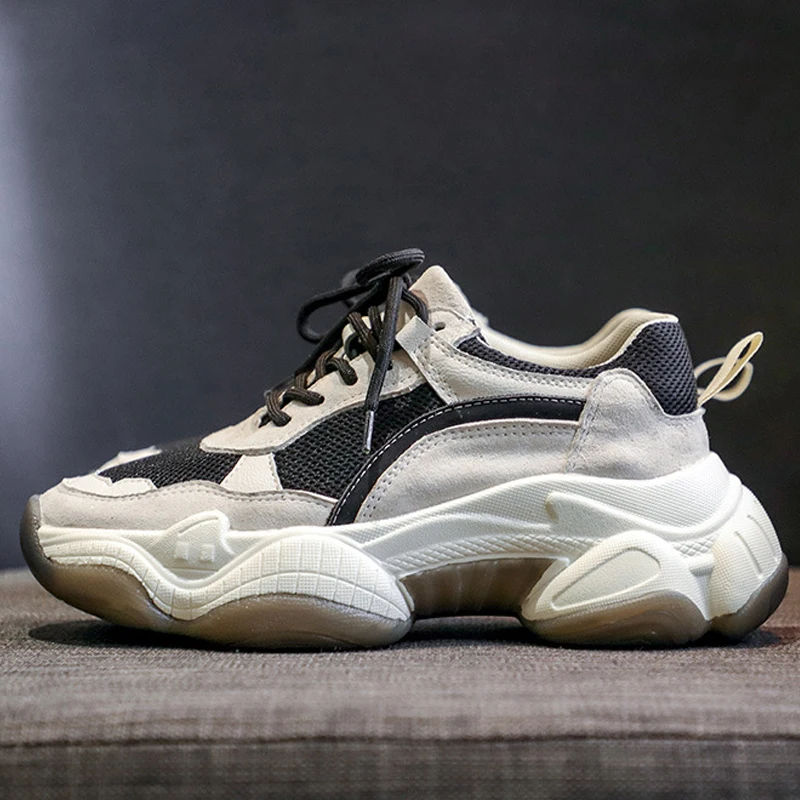 Женские кроссовки из натуральной кожи визуально увеличивающие рост дышащие с