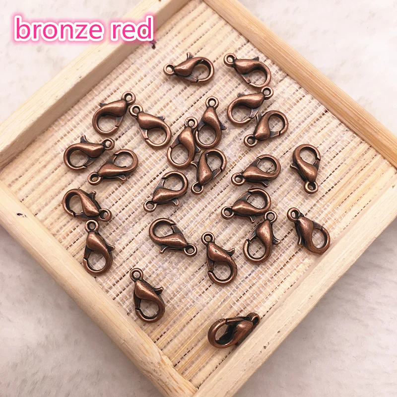 06 bronze red 50 шт. 10 мм металлические застежки-карабины крючки для ювелирных изделий Поиск KC золото/серебро/пистолет черный цвет соединить пряжки DIY ожерелье и браслет - Цвет: 06 bronze red