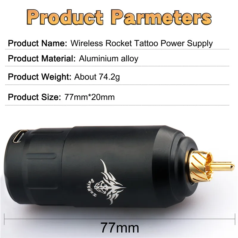 Professional Tattoo Mini Wireless Power Tattoo Battery for Tattoo Rotary Machine Pen DC/RCA Connection Tattoo Power Supply