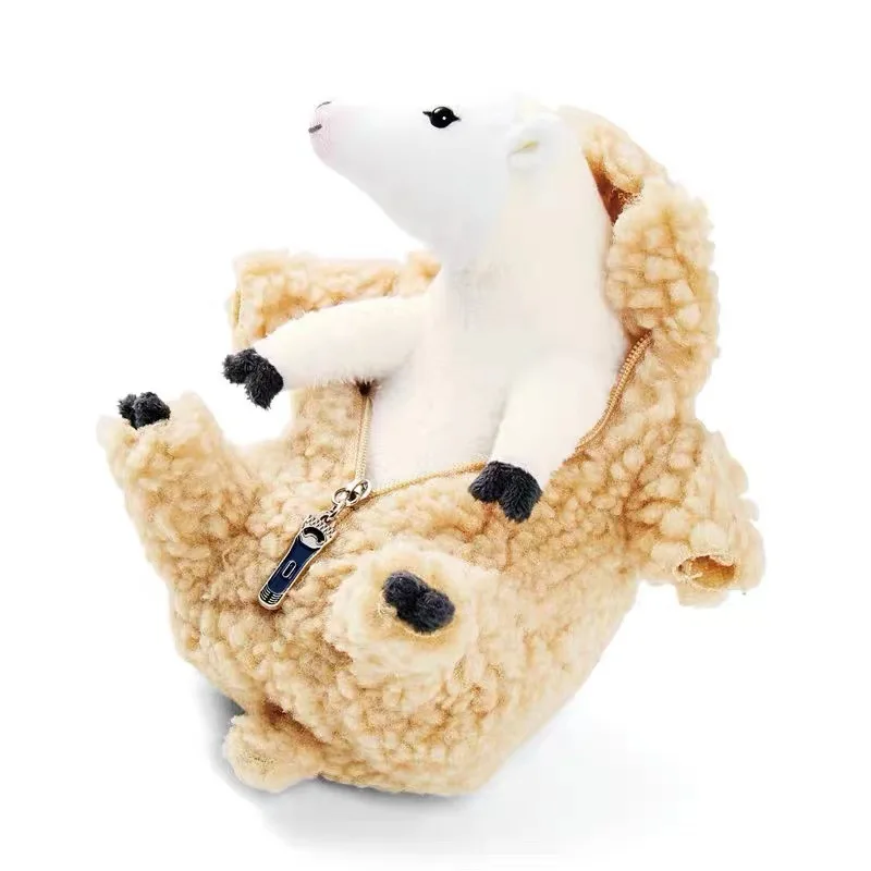 Mu&ntilde;eco de peluche de felpa de Anime, mu&ntilde;eco de cordero rasgado, mu&ntilde;eco de Rancho-1