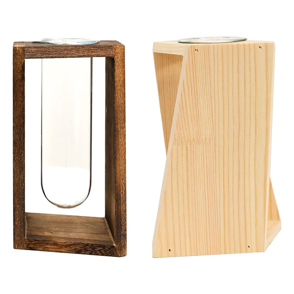 Деревянный стенд гидропоники ваза с пробиркой стойки рабочего украшения для