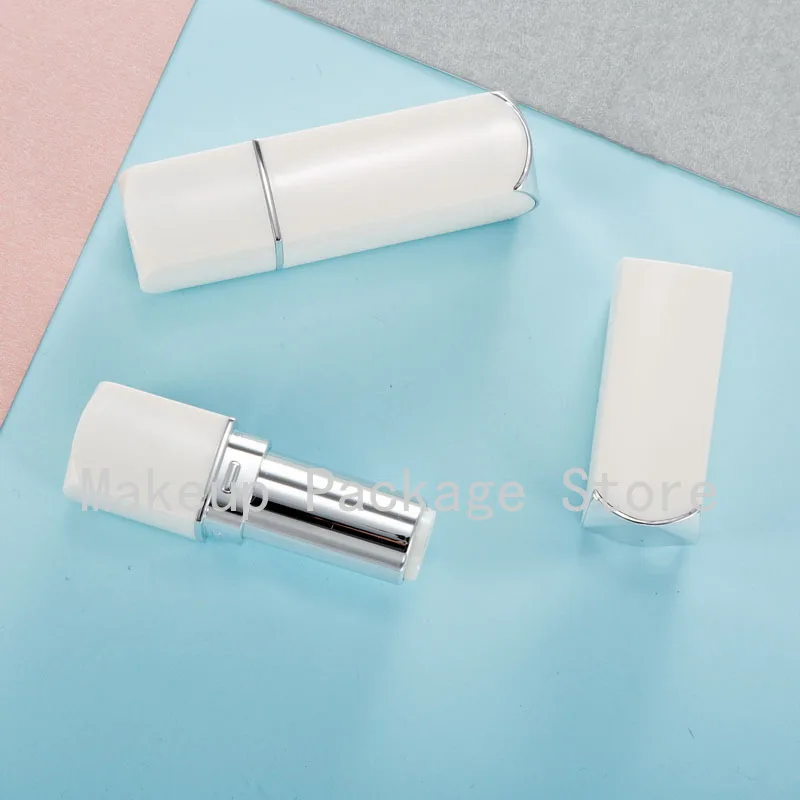 

10/30/50pcs Empty White Triangle 12.1mm Lipstick Tube Lip Balm Container Cosmetics Refillable Lipstick Shell Packaging Homemade
