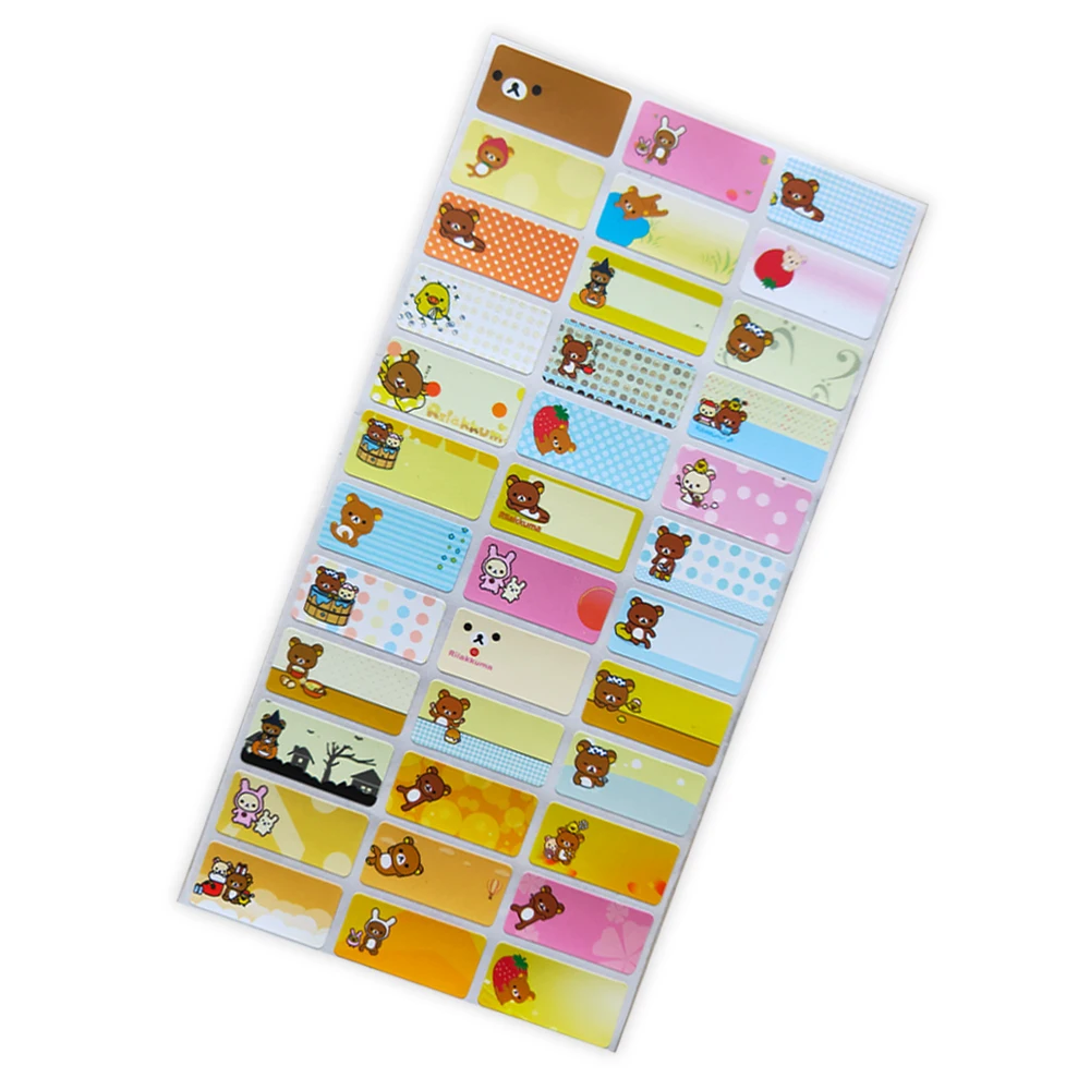 3 размера на заказ пустые наклейки с именем Мультяшные водонепроницаемые