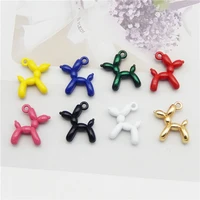 julie wang 8pcs enamel dog charms alloy spray painted balloon dog animal necklace bracelet earring jewelry making accessory