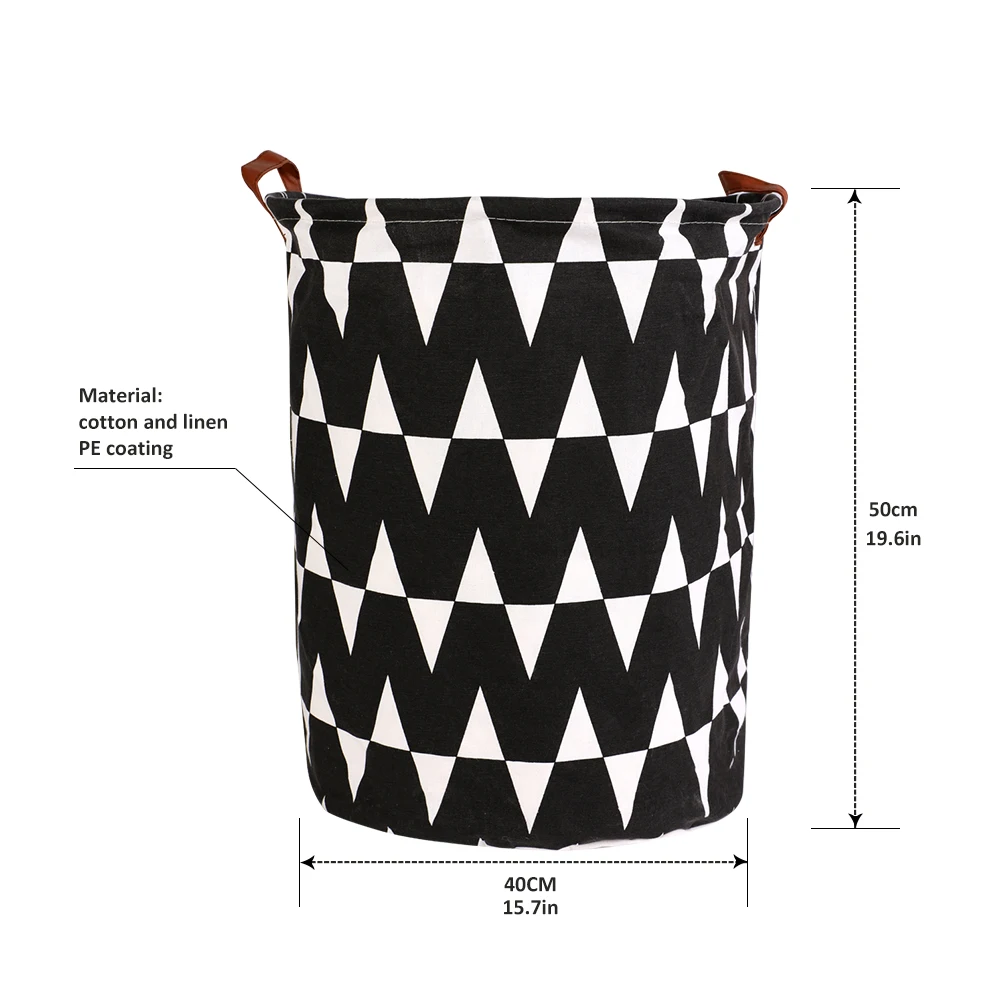 1pc Folding Laundry Basket Collapsible Clothes Toy Bag Holder Organizer Round Storage Bin Large Hamper 40x50cm | Дом и сад