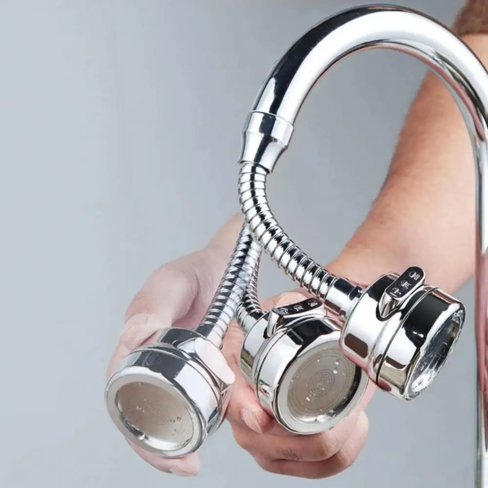 

Flexible Water Tap 360 Degree Rotatable Silver Color Easy Installation 3 Levels Faucet Nozzle Kitchen Accessories