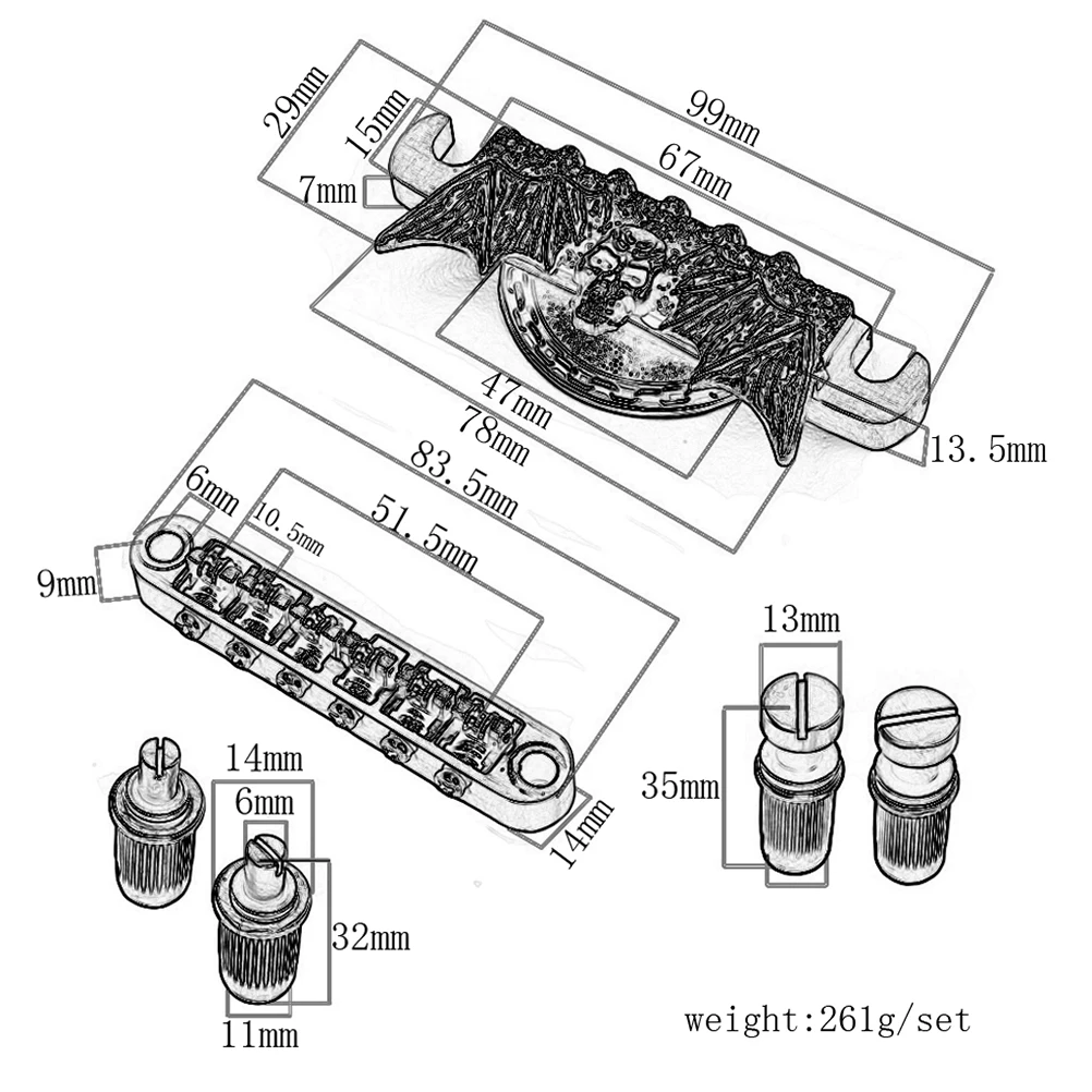 Сменный комплект моста и седла для гитары Les Paul Style|Детали аксессуары гитар| |