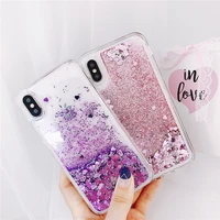 Huawei Prime Pro 2018 2019 Y9S Cases Liquid Glitter Star Phone Case Bling Love Heart Soft Silicone Back Cover