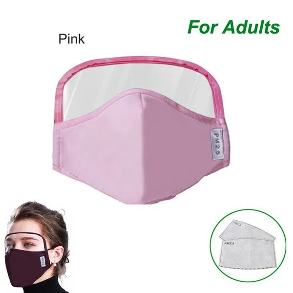

1PCS Cotton Dustproof Outdoor Face Protective Face Mask With Eyes Shield + 2 Filters Face Shield For Adults Mascarillas Masque