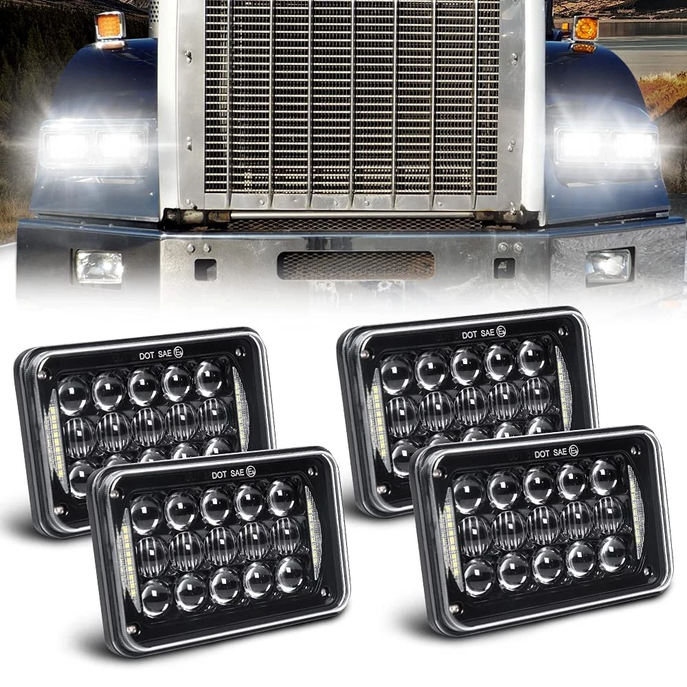 

60w 4x6inch LED Rectangular Headlights Replacement For Peterbilt Kenworth Freightinger Oldsmobile Cutlass Ford SUV Truck Fork