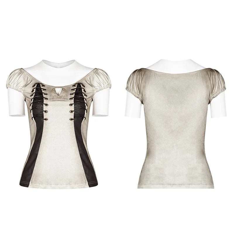 Новинка Стильная белая футболка в стиле панк стимпанк готический стиль хлопок