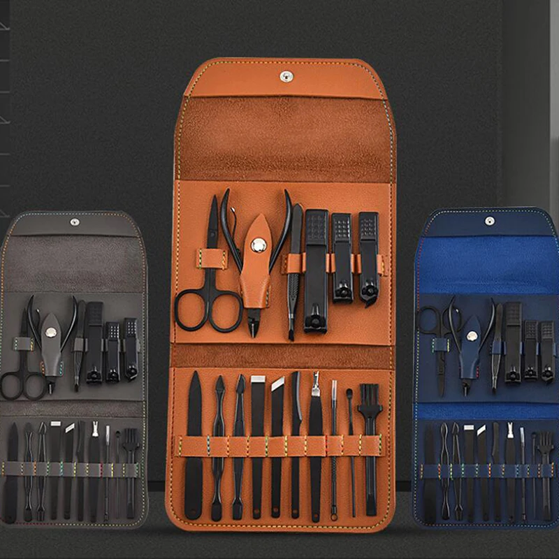 

4pcs / Set Brainbow Manicure Tools Nail File Clipper Scissors Tweezers Stainless Steel Pedicure Manicure Nail Art Tools Set